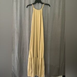 Tan Sleeveless Maxi Dress